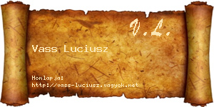 Vass Luciusz névjegykártya